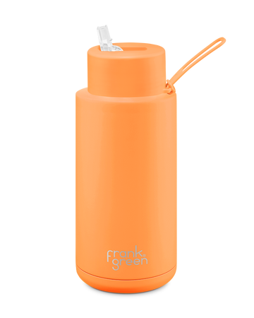 Frank Green Ceramic Reusable Bottle 1L / 34oz (Neon Orange)